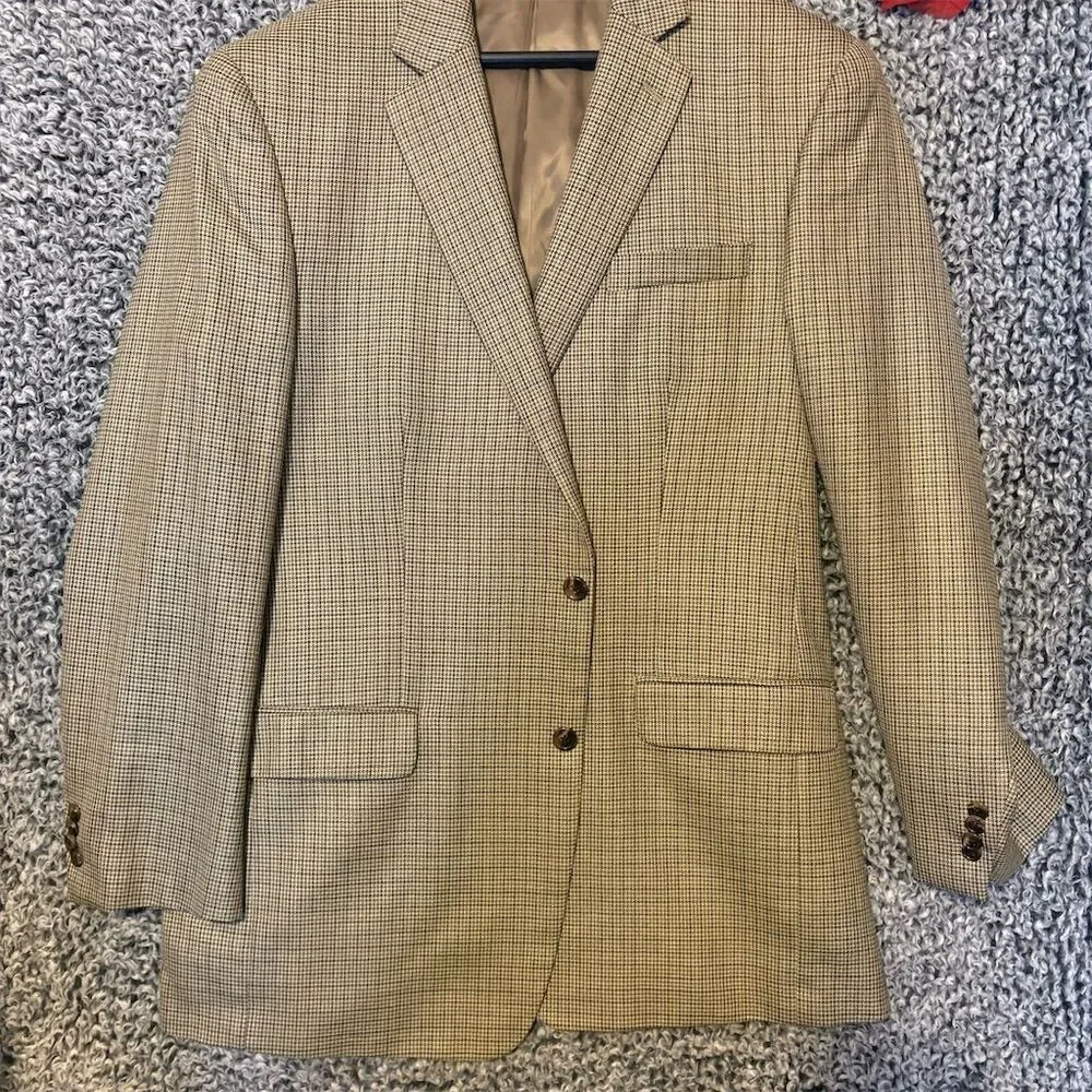 Michael Kors Men's Black Check Blazer Jacket Size 42 LFormal Wear
